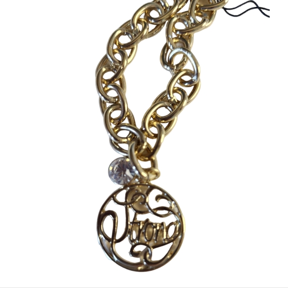 NWT G by Gennaro Strong Gold Toned with Crystal Clasp Bracelet - Picture 2 of 2